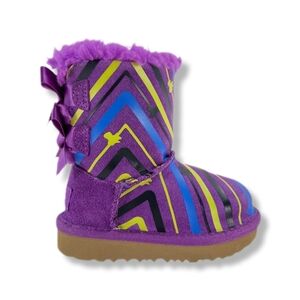 UGG Girls Bailey Bow II Purple Galactic Print Winter Boots